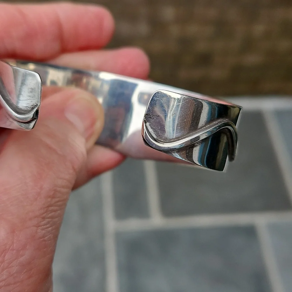 Sterling Silver Wave Cuff Bracelet - Picture 5 of 6